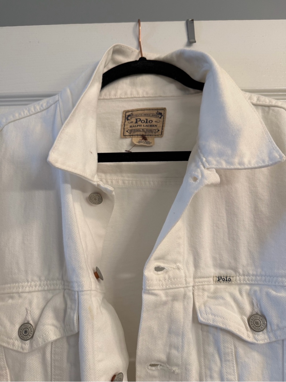 Polo by Ralph Lauren White Denim Jacket - Picture 2 of 4